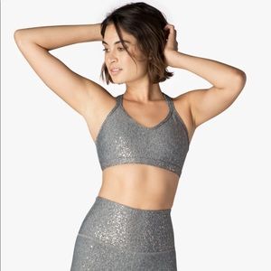 Alo Yoga Grey/rose Gold speckle Alloy Bra